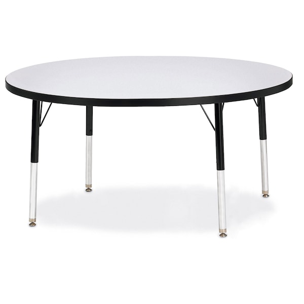 Jonti-Craft Berries Round Activity Table, 48 in. Diameter, E-height, Freckled Gray/Black/Black 6433JCE180 - main